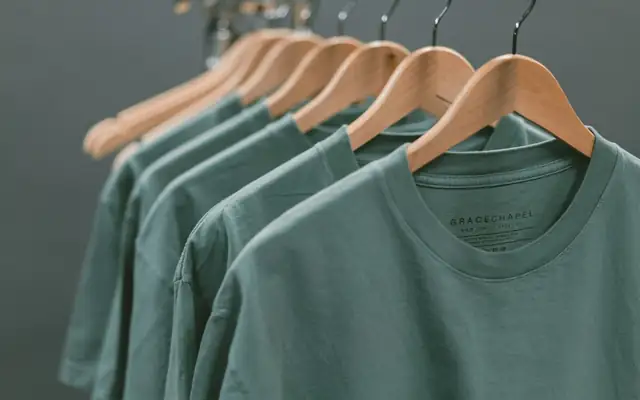 Knitted T-shirts on hangers